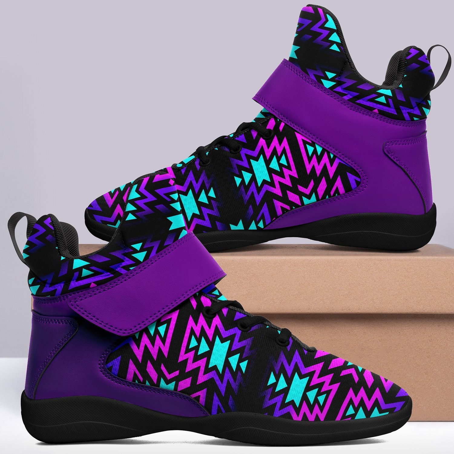 Black Fire Winter Sunset Ipottaa Basketball / Sport High Top Shoes 49 Dzine