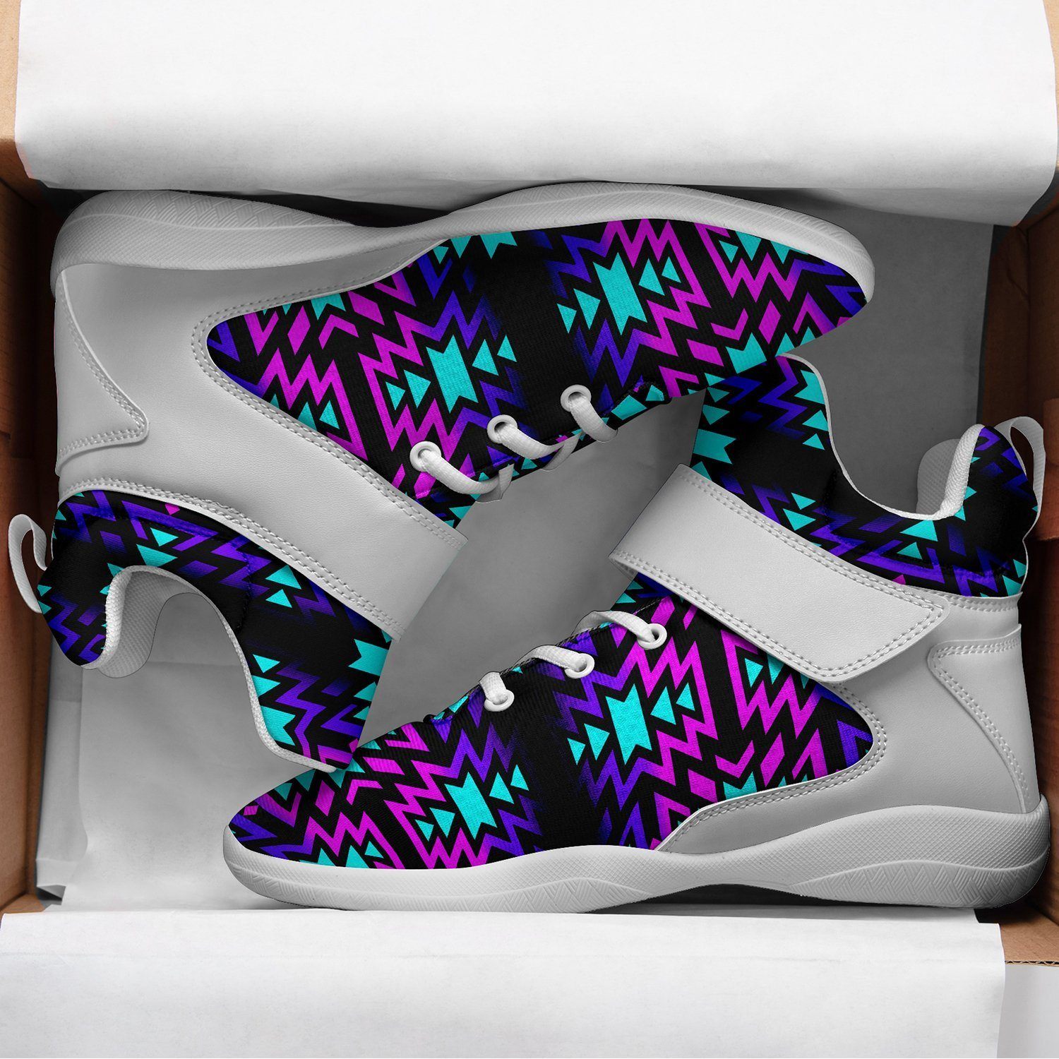 Black Fire Winter Sunset Ipottaa Basketball / Sport High Top Shoes - White Sole 49 Dzine