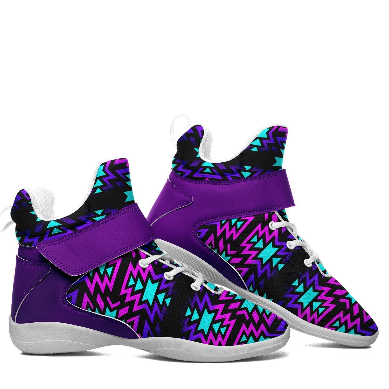 Black Fire Winter Sunset Ipottaa Basketball / Sport High Top Shoes - White Sole 49 Dzine