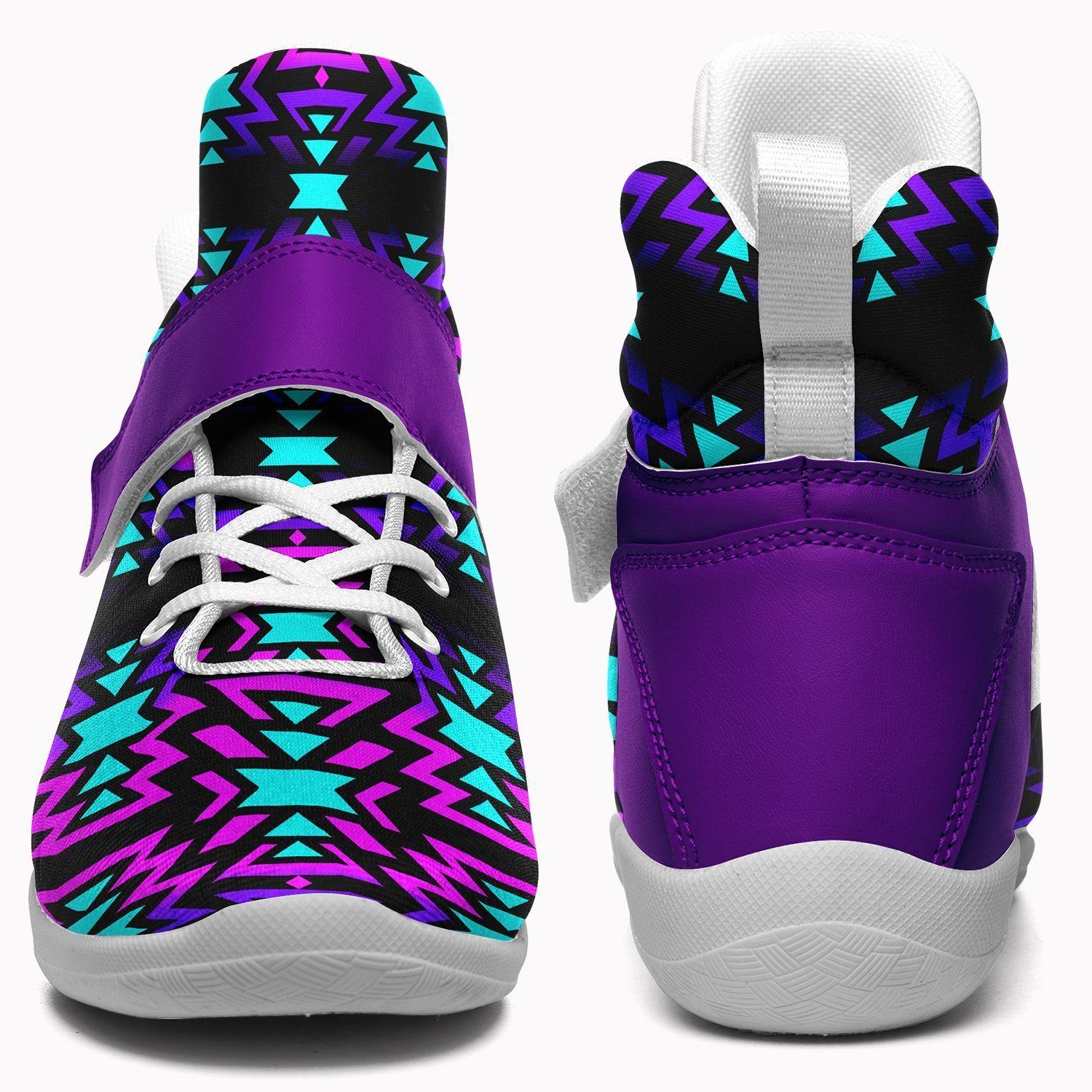 Black Fire Winter Sunset Ipottaa Basketball / Sport High Top Shoes - White Sole 49 Dzine