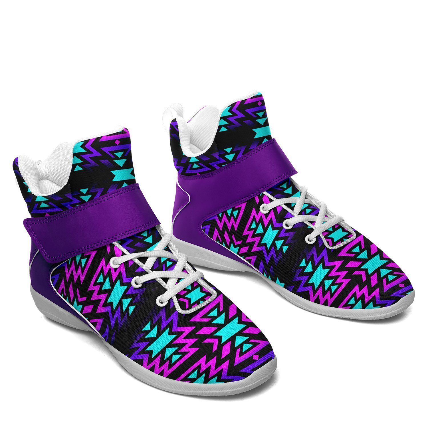 Black Fire Winter Sunset Ipottaa Basketball / Sport High Top Shoes - White Sole 49 Dzine