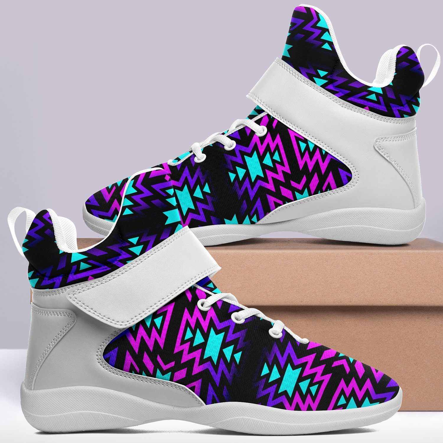 Black Fire Winter Sunset Ipottaa Basketball / Sport High Top Shoes - White Sole 49 Dzine