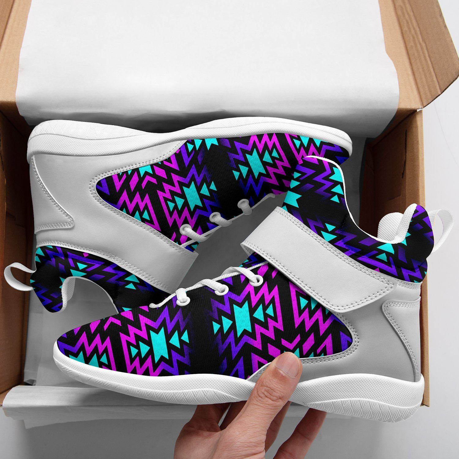 Black Fire Winter Sunset Ipottaa Basketball / Sport High Top Shoes - White Sole 49 Dzine