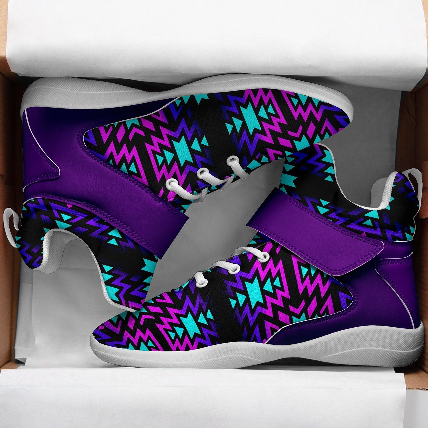 Black Fire Winter Sunset Ipottaa Basketball / Sport High Top Shoes - White Sole 49 Dzine