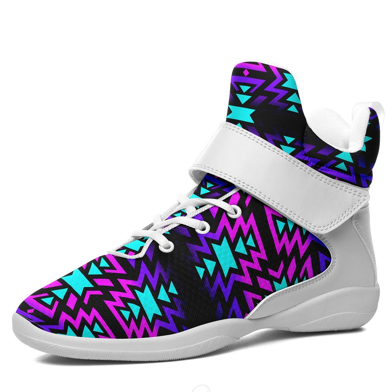 Black Fire Winter Sunset Ipottaa Basketball / Sport High Top Shoes - White Sole 49 Dzine US Men 7 / EUR 40 White Sole with White Strap