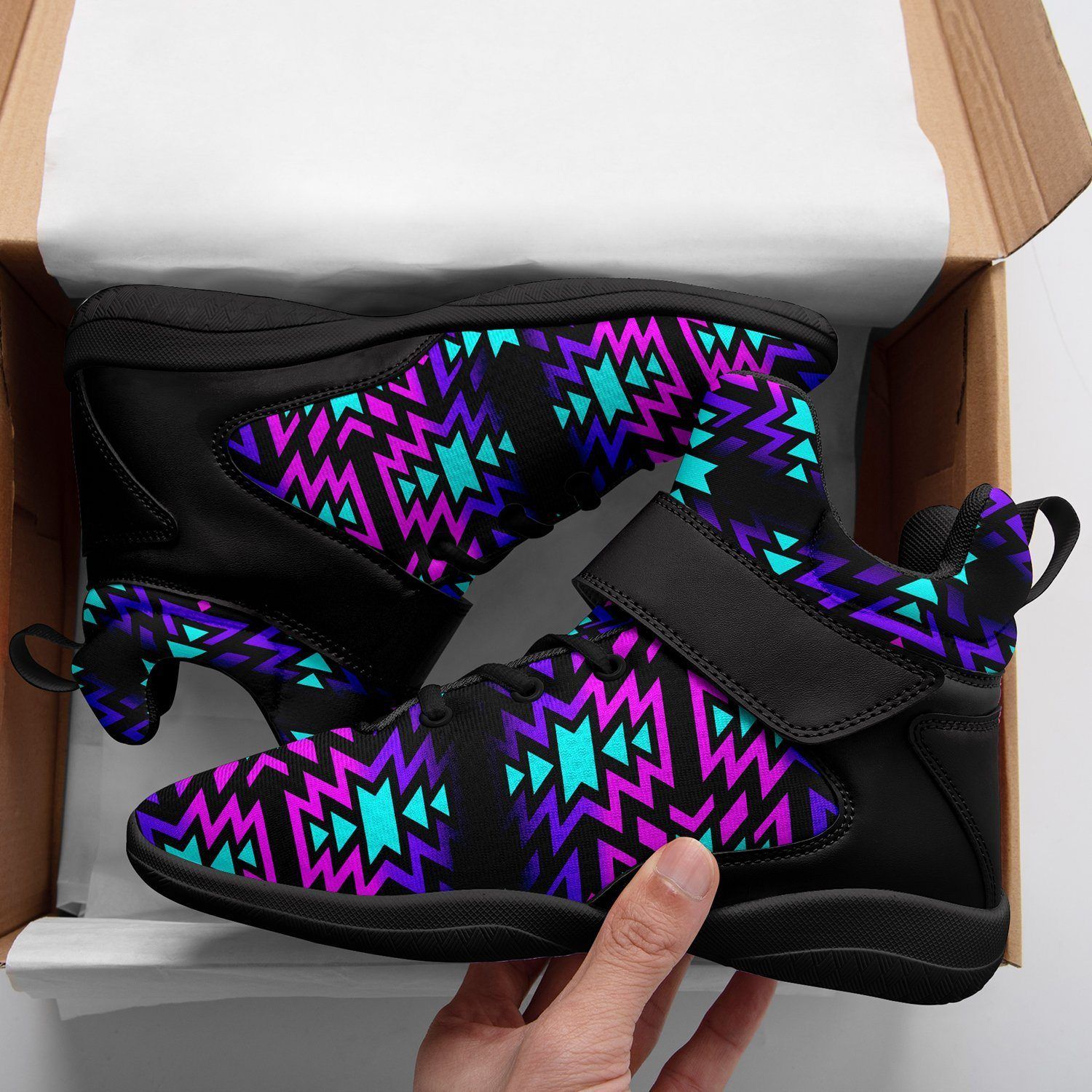 Black Fire Winter Sunset Kid's Ipottaa Basketball / Sport High Top Shoes 49 Dzine