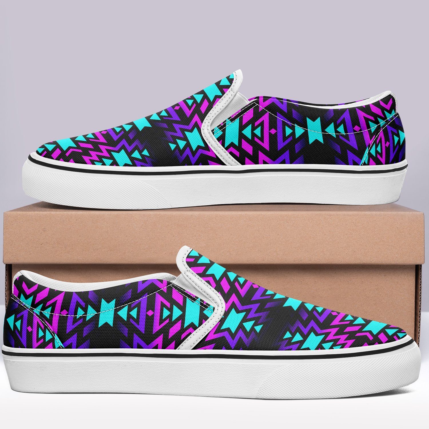 Black Fire Winter Sunset Otoyimm Kid's Canvas Slip On Shoes 49 Dzine