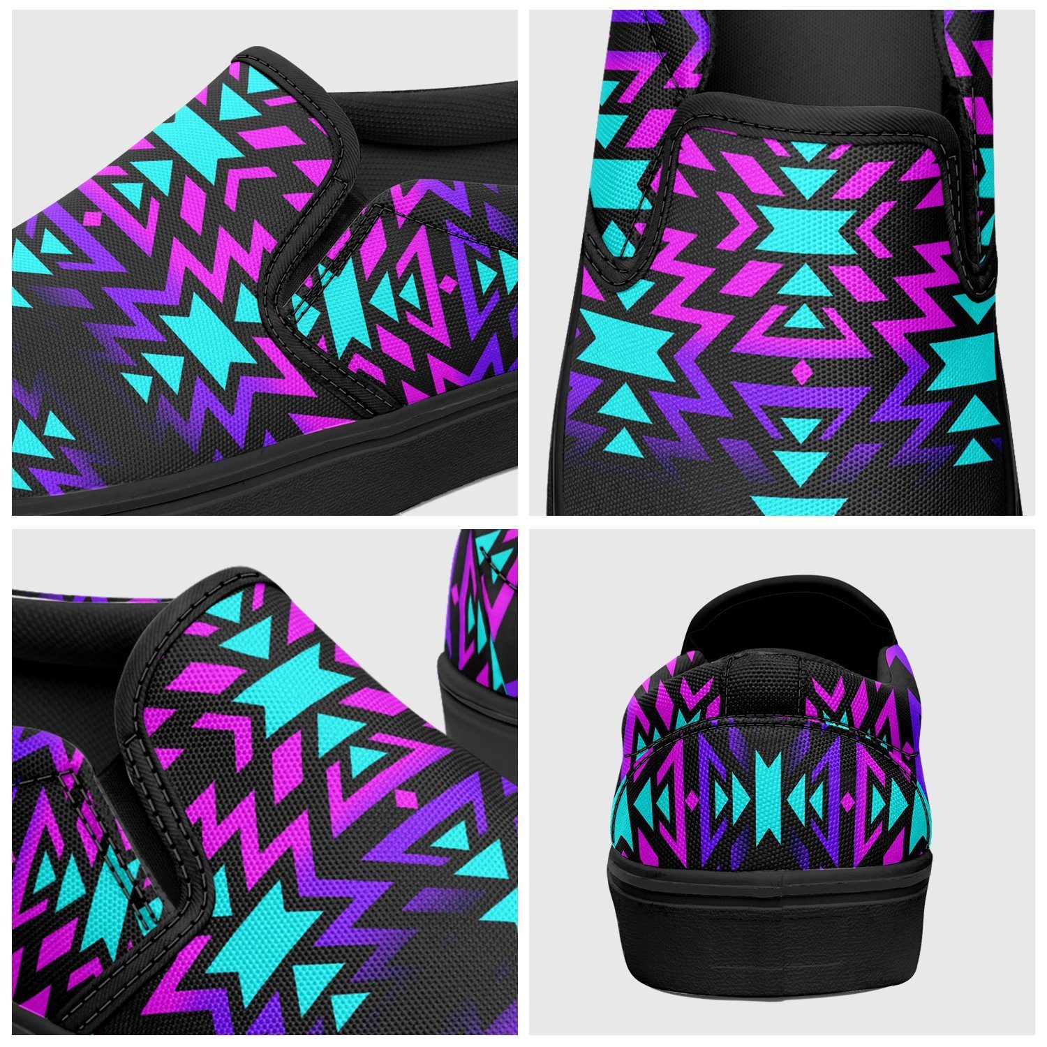 Black Fire Winter Sunset Otoyimm Kid's Canvas Slip On Shoes 49 Dzine