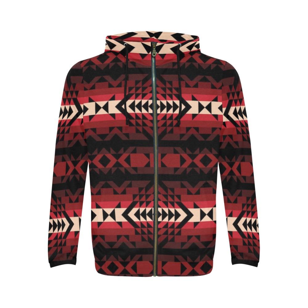 Black Rose All Over Print Full Zip Hoodie for Men (Model H14) All Over Print Full Zip Hoodie for Men (H14) e-joyer