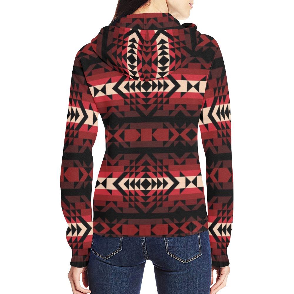 Black Rose All Over Print Full Zip Hoodie for Women (Model H14) All Over Print Full Zip Hoodie for Women (H14) e-joyer