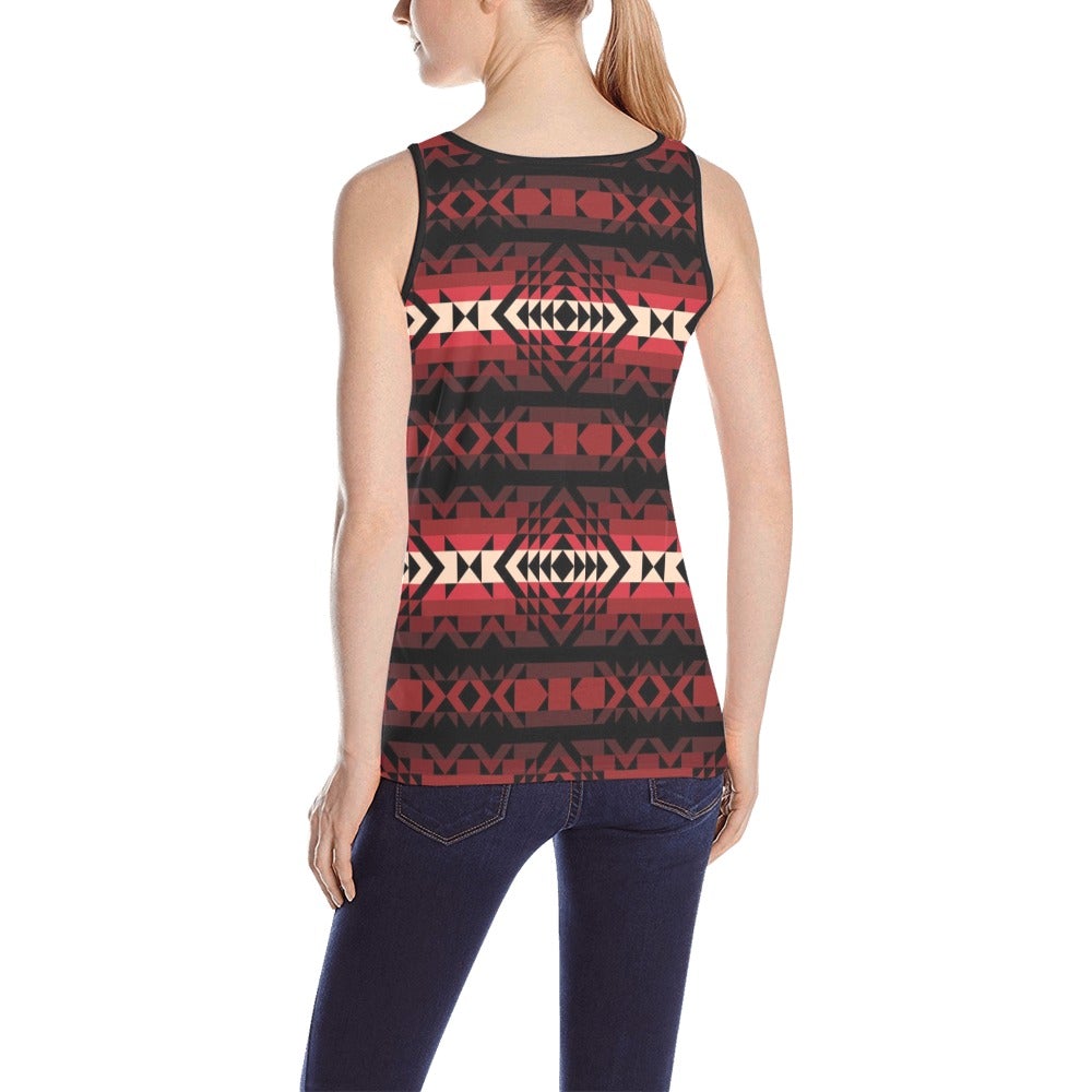 Black Rose All Over Print Tank Top for Women (Model T43) All Over Print Tank Top for Women (T43) e-joyer