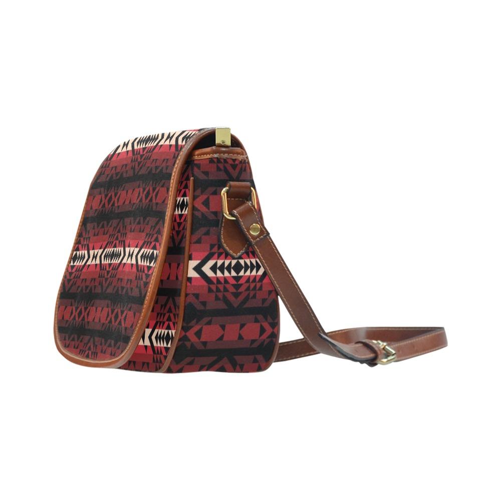 Black Rose Saddle Bag/Small (Model 1649) Full Customization bag e-joyer