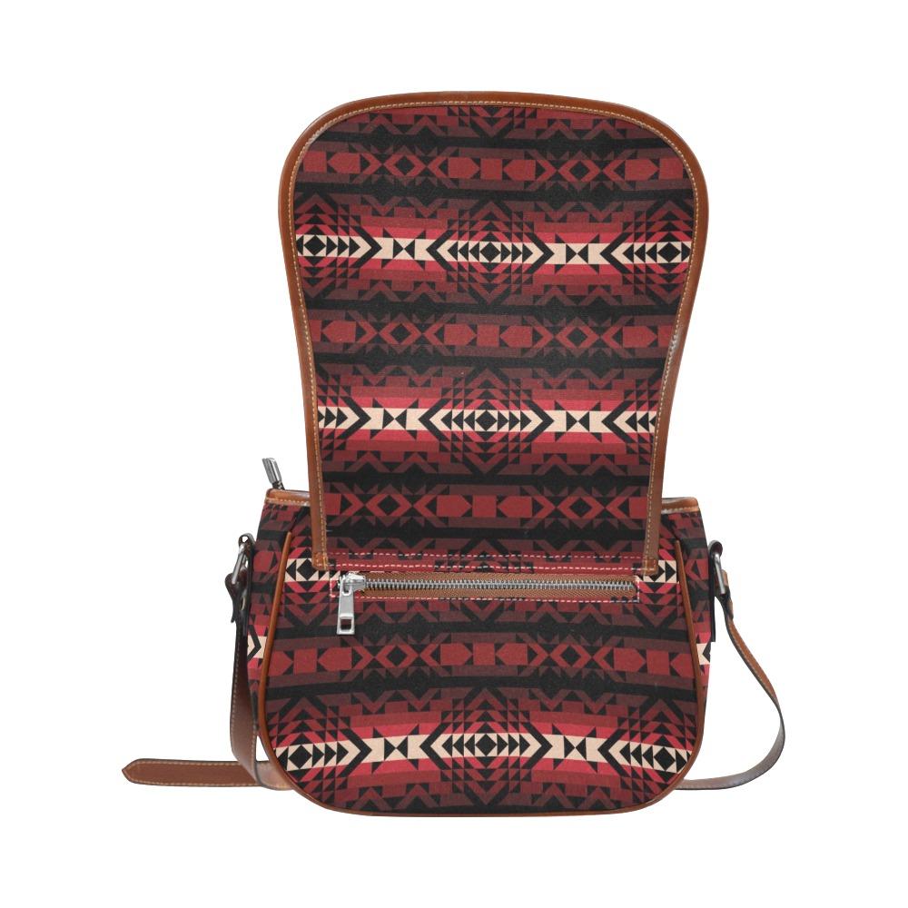 Black Rose Saddle Bag/Small (Model 1649) Full Customization bag e-joyer