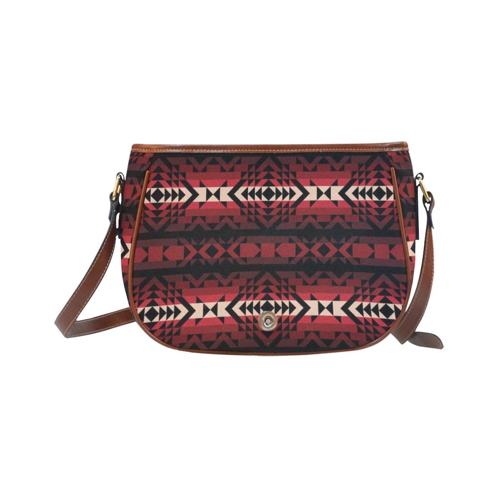 Black Rose Saddle Bag/Small (Model 1649) Full Customization bag e-joyer
