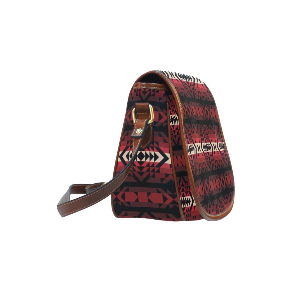 Black Rose Saddle Bag/Small (Model 1649) Full Customization bag e-joyer