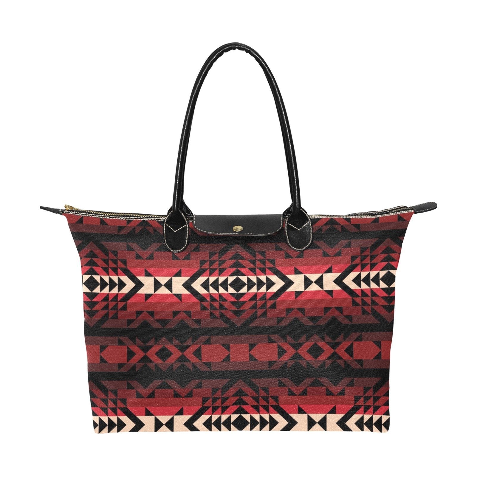 Black Rose Single-Shoulder Lady Handbag (Model 1714) bag e-joyer
