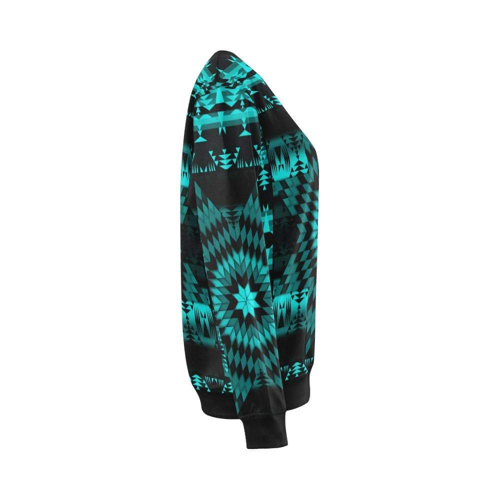 Black Sky Star All Over Print Crewneck Sweatshirt for Women (Model H18) Crewneck Sweatshirt for Women (H18) e-joyer