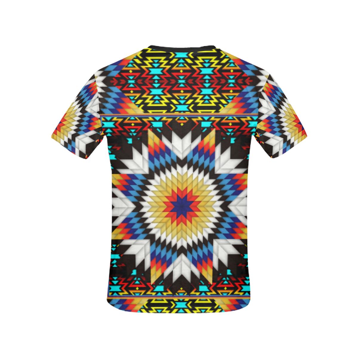Blackfire and Turquoise Star All Over Print T-shirt for Women/Large Size (USA Size) (Model T40) All Over Print T-Shirt for Women/Large (T40) e-joyer