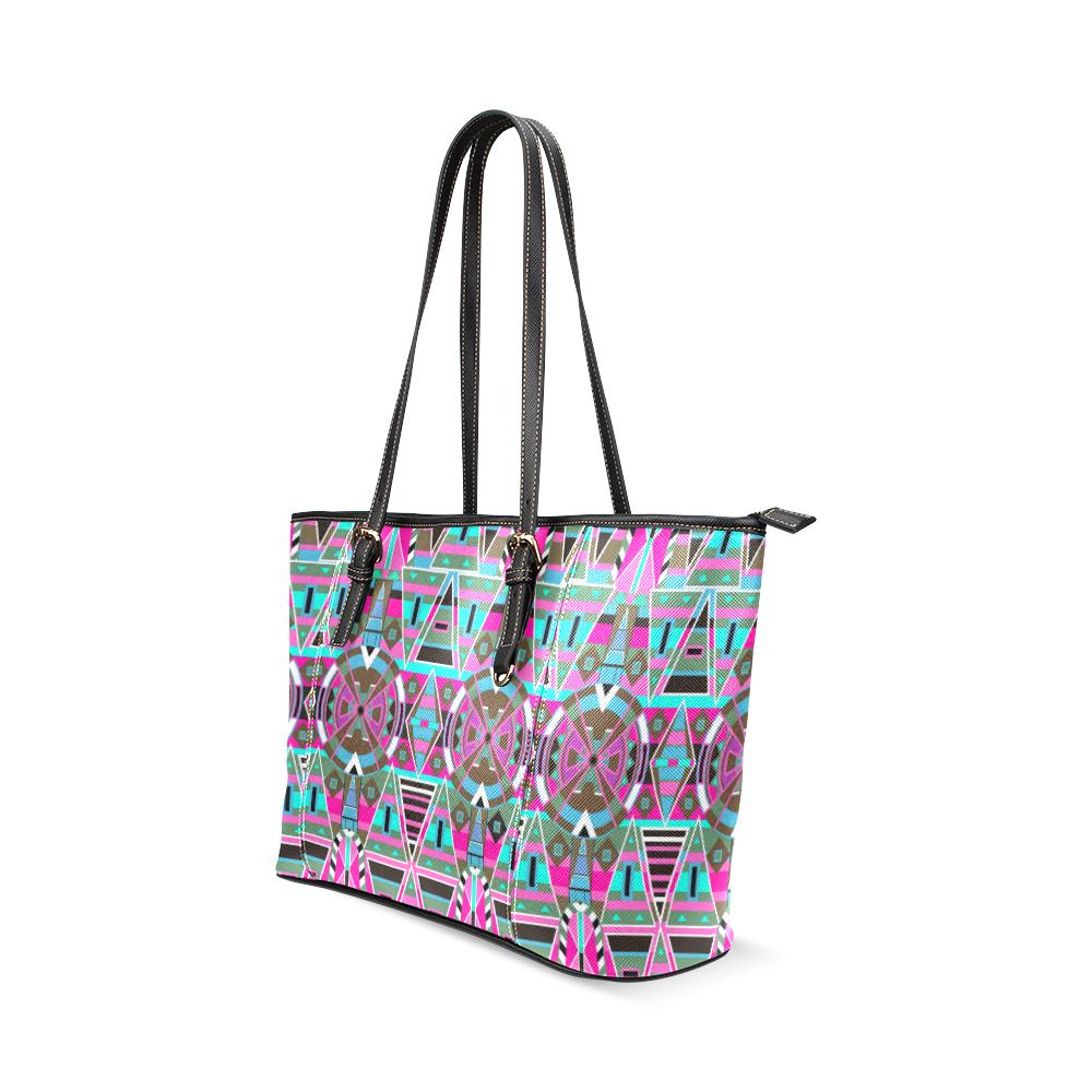 Blood Captive Leather Tote Bag/Large (Model 1640) Leather Tote Bag (1640) e-joyer