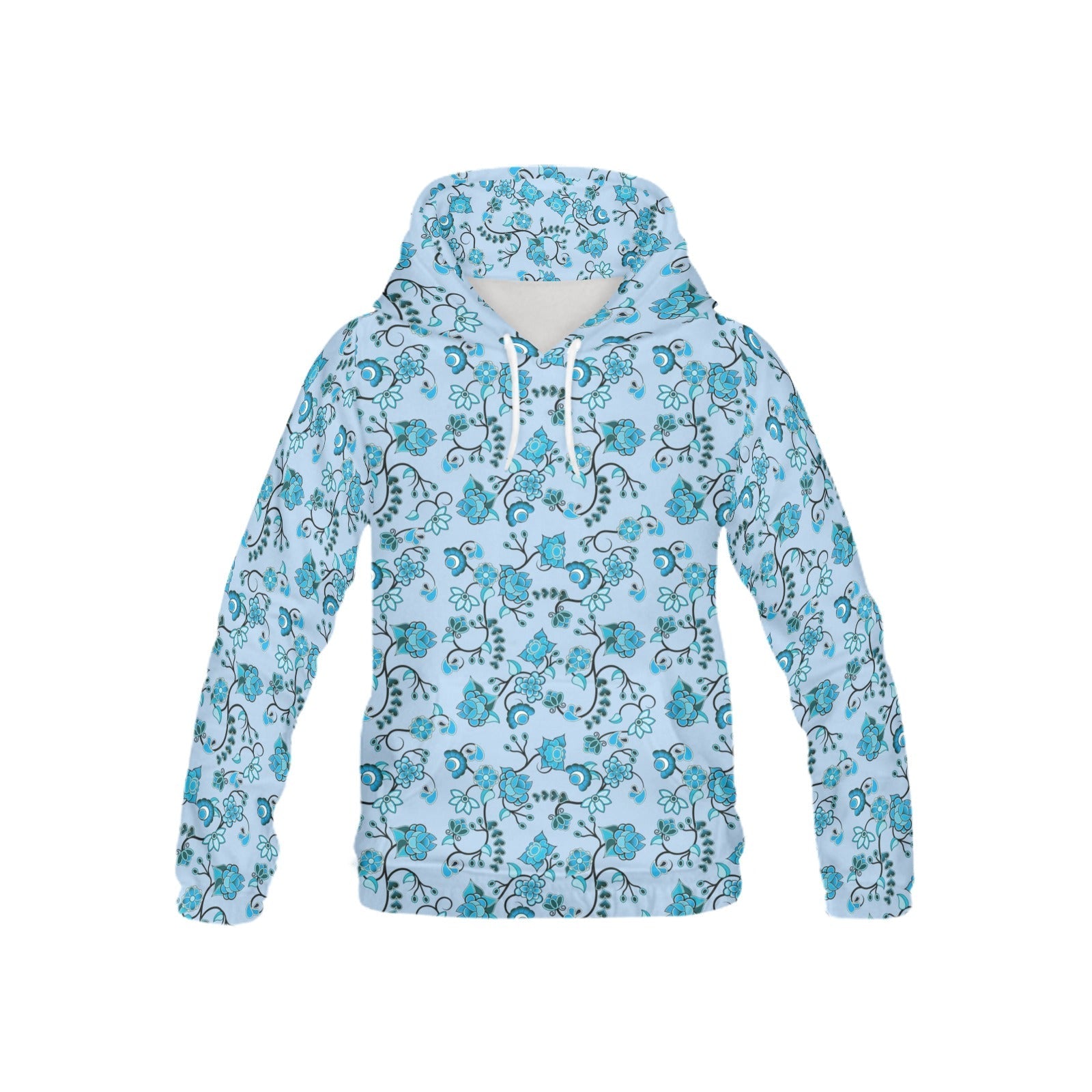 Blue Floral Amour All Over Print Hoodie for Kid (USA Size) (Model H13) All Over Print Hoodie for Kid (H13) e-joyer
