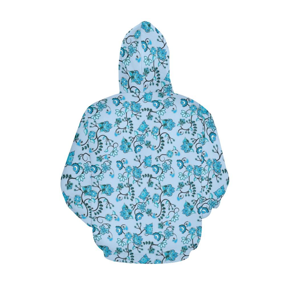 Blue Floral Amour All Over Print Hoodie for Women (USA Size) (Model H13) All Over Print Hoodie for Women (H13) e-joyer
