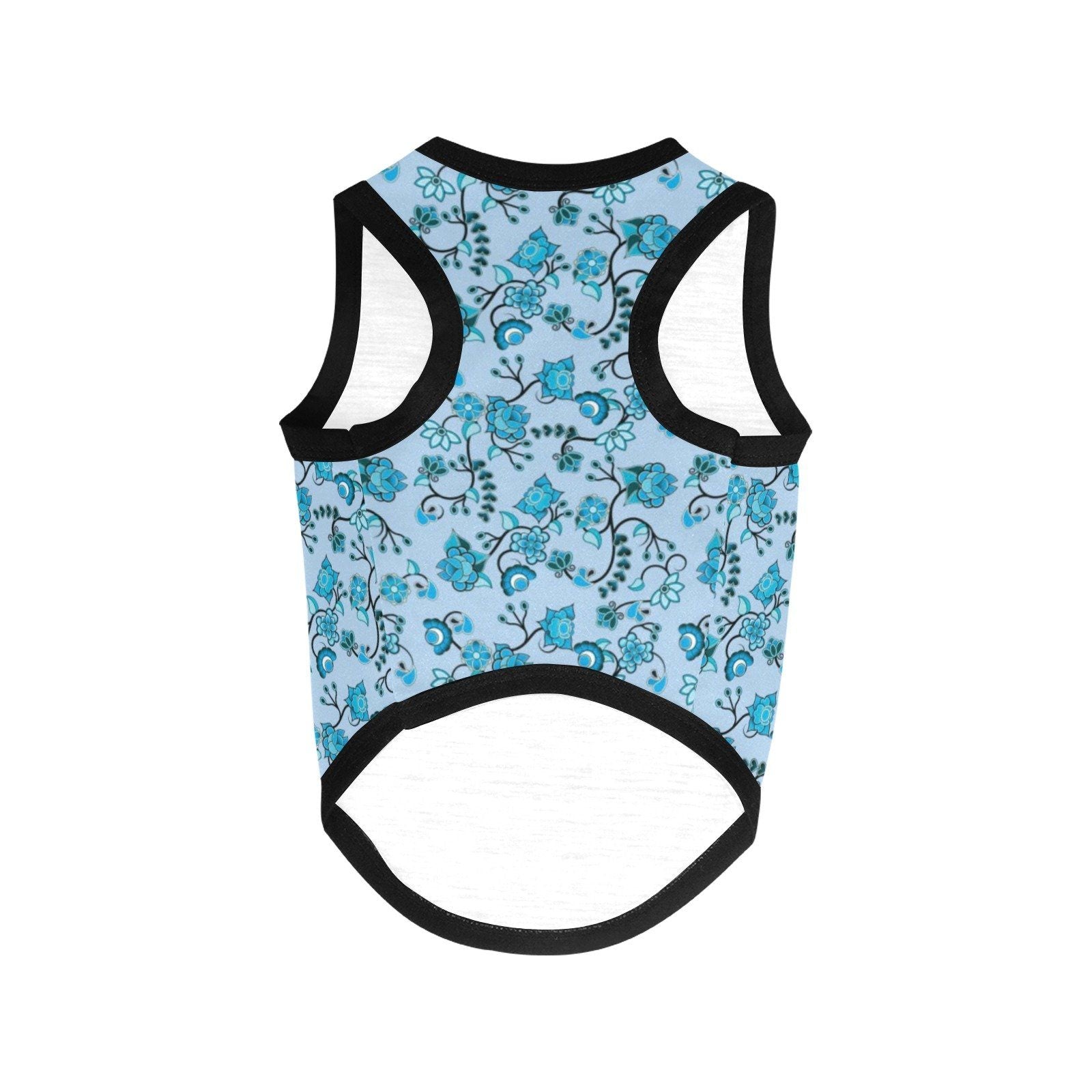 Blue Floral Amour All Over Print Pet Tank Top Pet Tank Top e-joyer