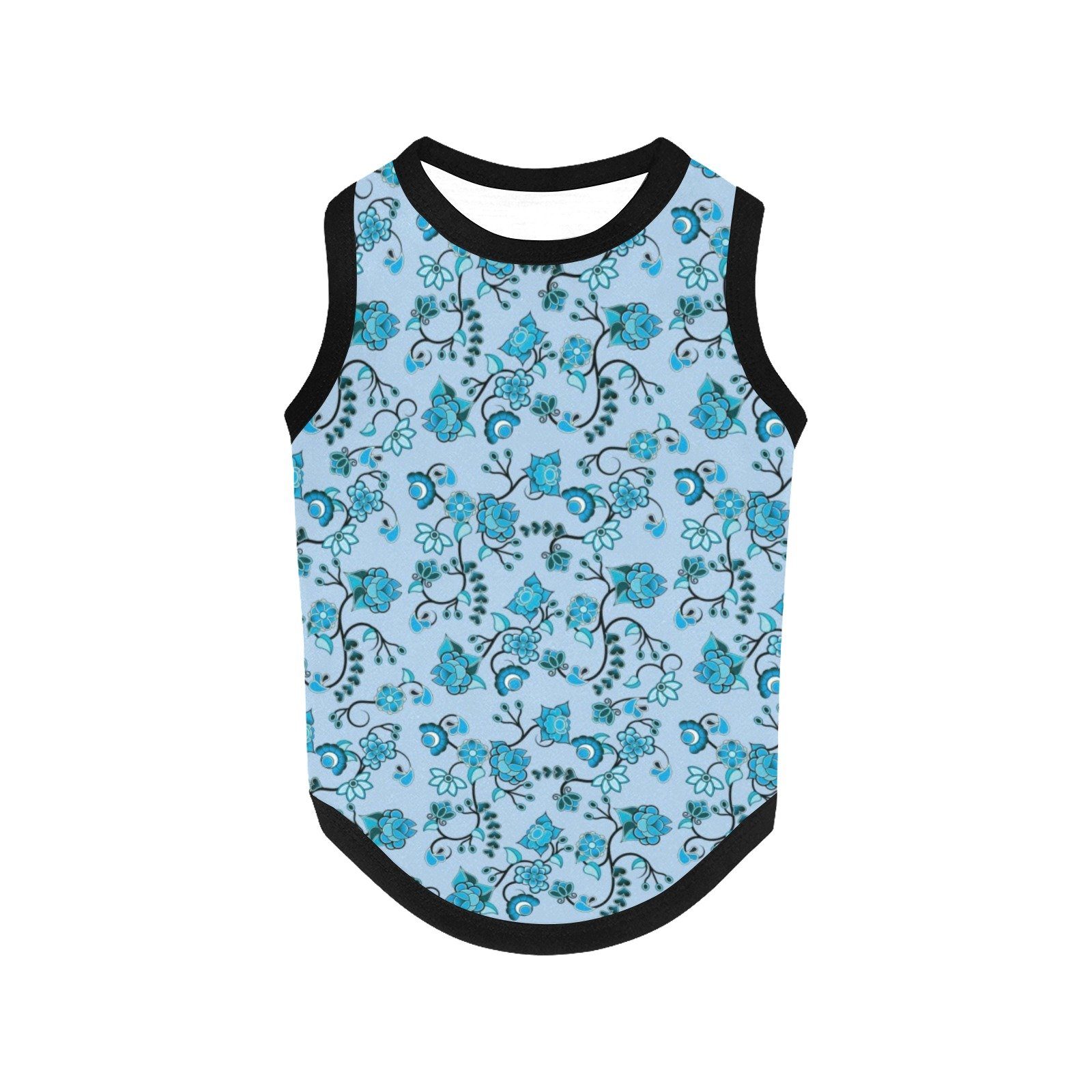 Blue Floral Amour All Over Print Pet Tank Top Pet Tank Top e-joyer