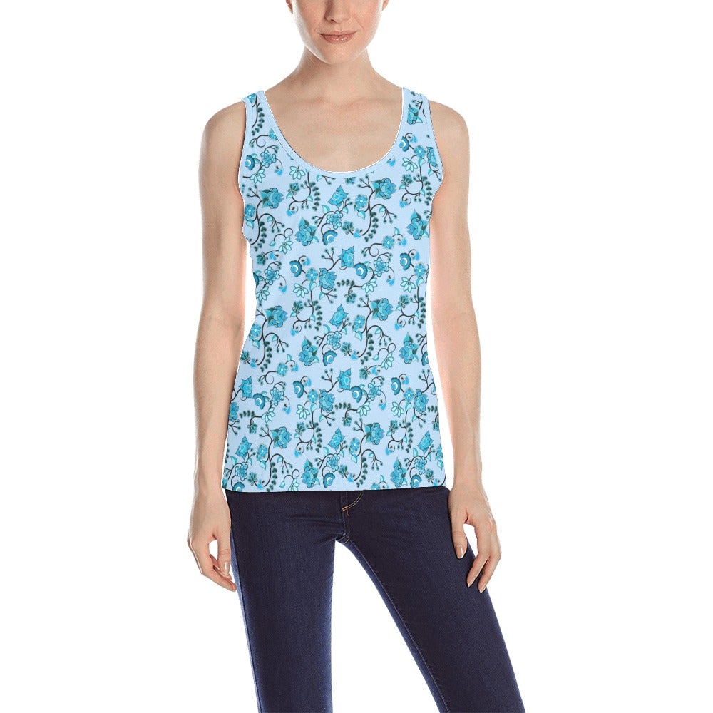 Blue Floral Amour All Over Print Tank Top for Women (Model T43) All Over Print Tank Top for Women (T43) e-joyer