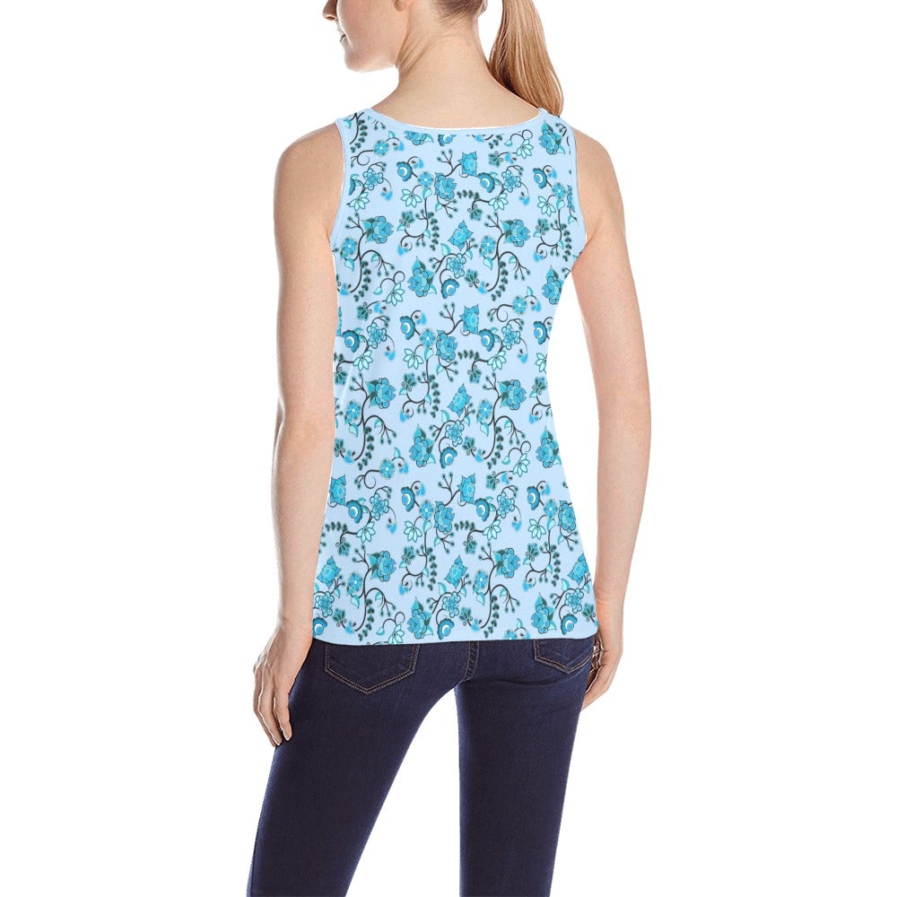 Blue Floral Amour All Over Print Tank Top for Women (Model T43) All Over Print Tank Top for Women (T43) e-joyer