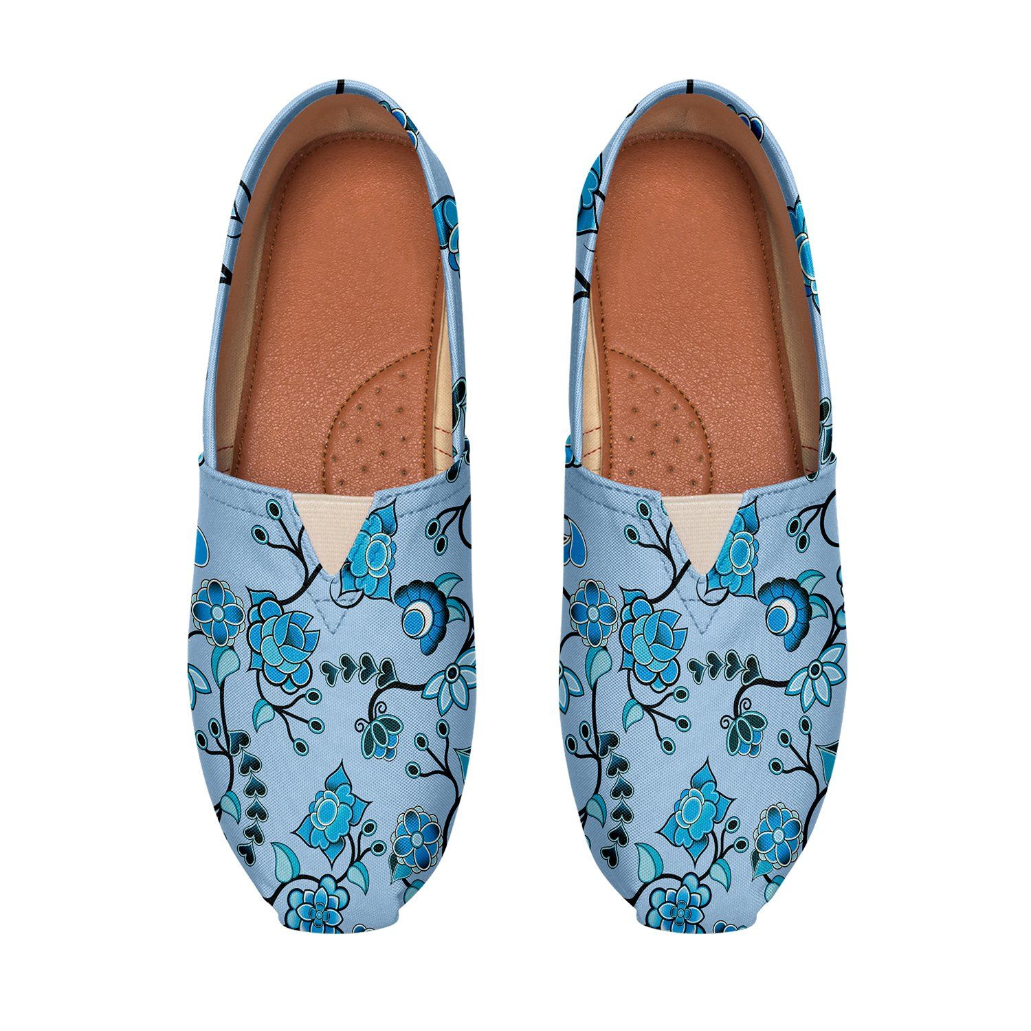 Blue Floral Amour Casual Unisex Slip On Shoe Herman