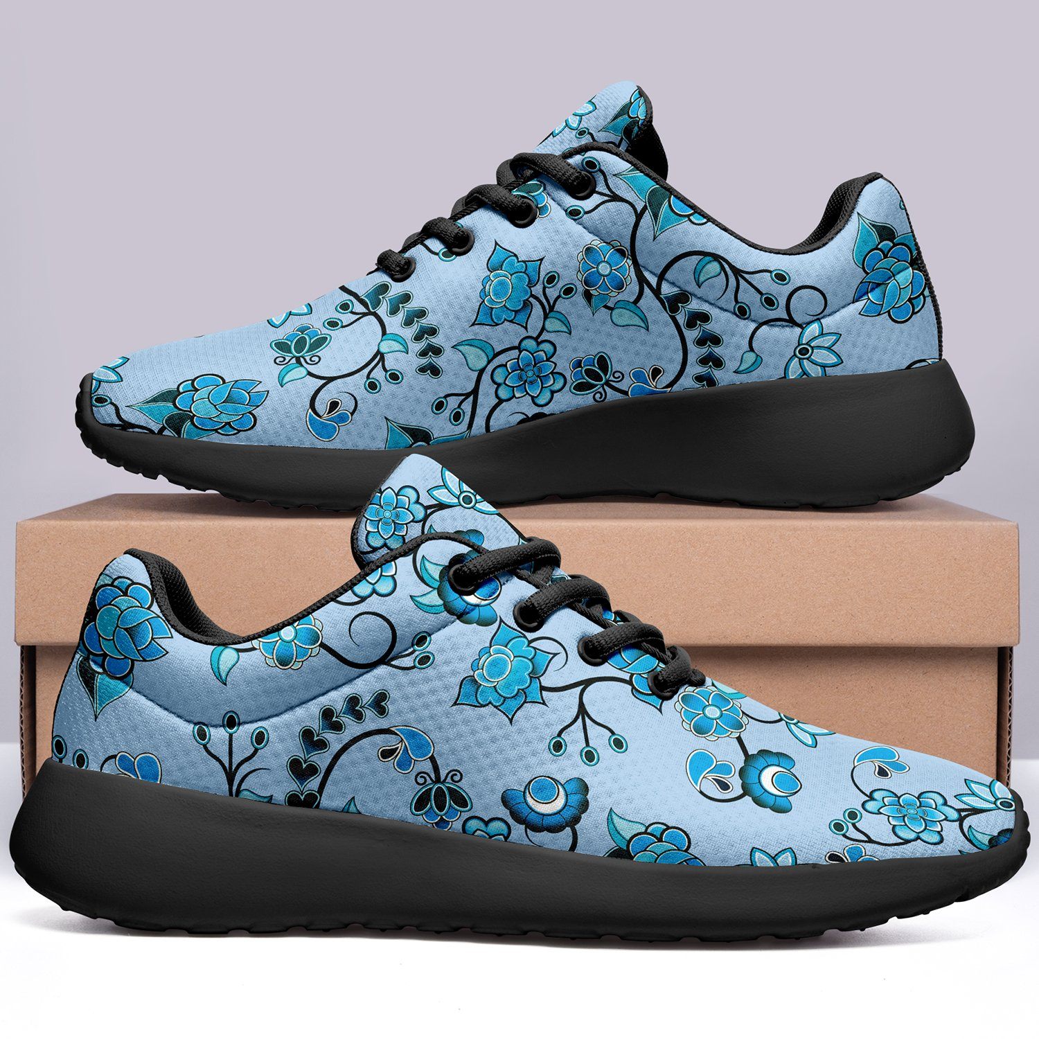 Blue Floral Amour Ikkaayi Sport Sneakers ikkaayi Herman