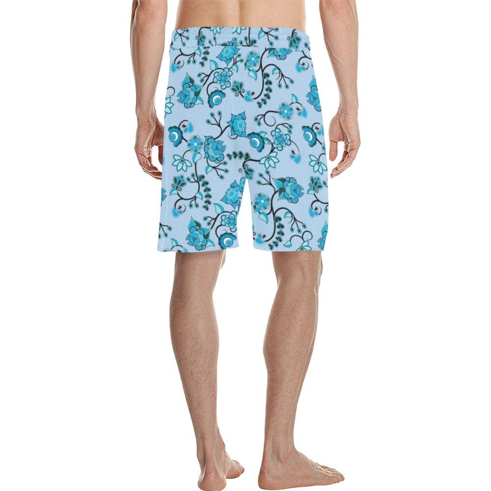 Blue Floral Amour Men's All Over Print Casual Shorts (Model L23) Men's Casual Shorts (L23) e-joyer