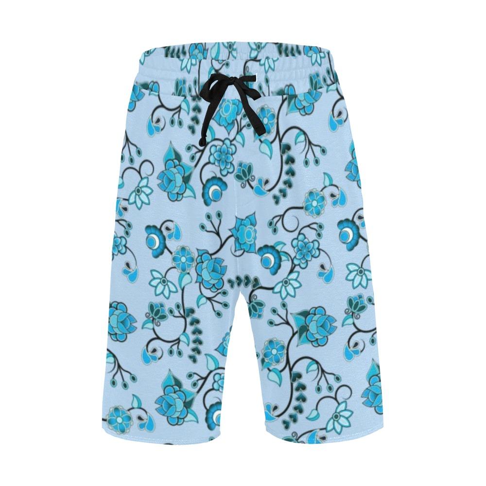 Blue Floral Amour Men's All Over Print Casual Shorts (Model L23) Men's Casual Shorts (L23) e-joyer