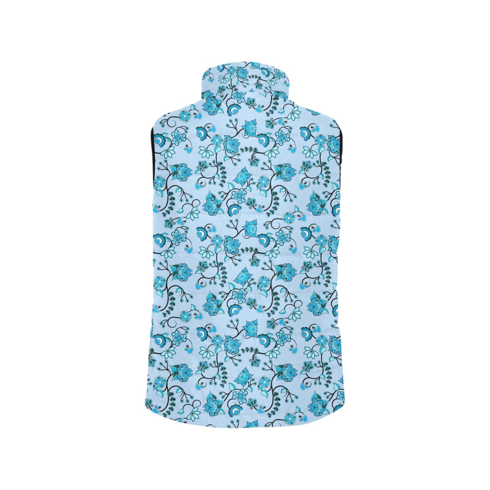 Blue Floral Amour Men's Padded Vest Jacket (Model H44) Men's Padded Vest Jacket (H44) e-joyer