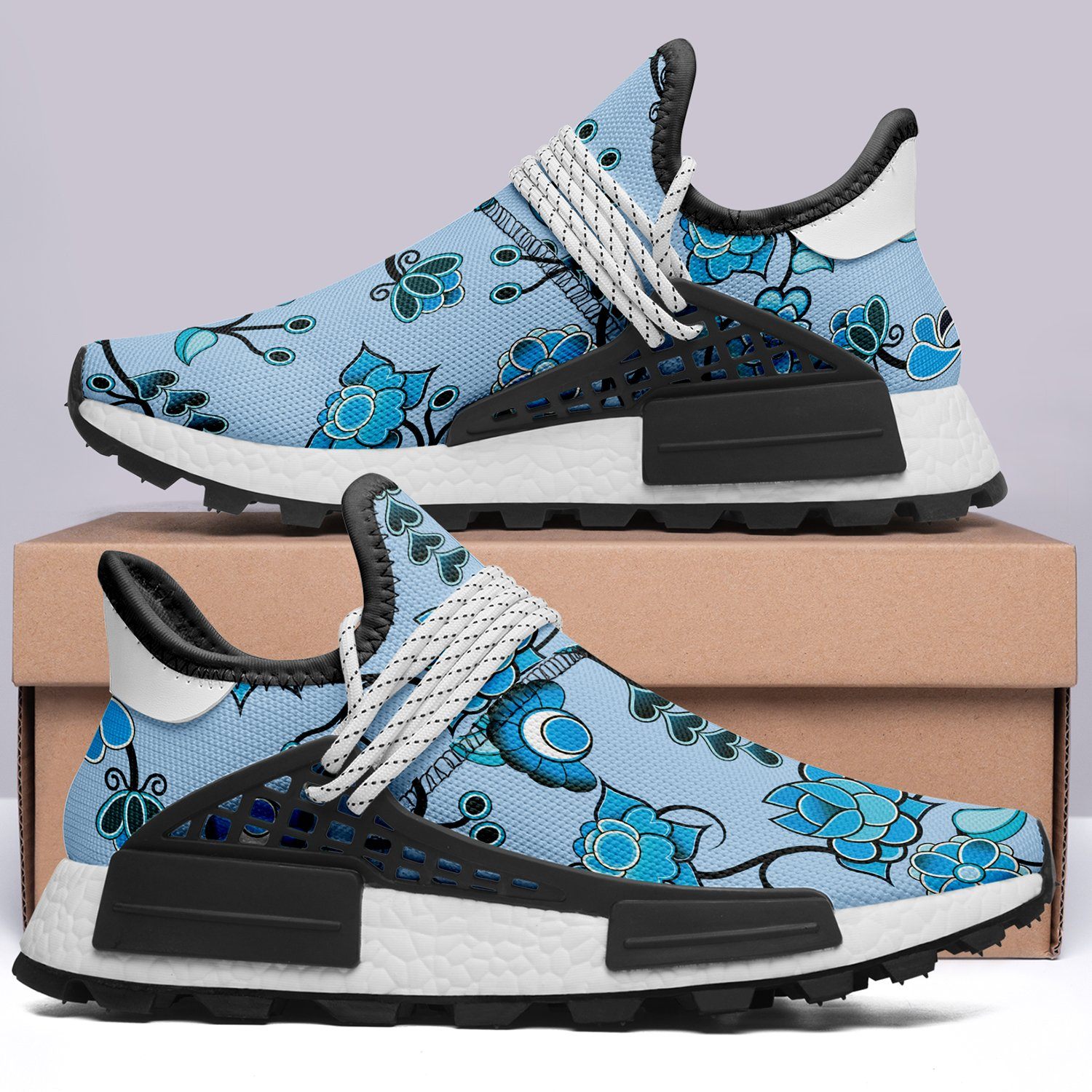 Blue Floral Amour Okaki Sneakers Shoes Herman