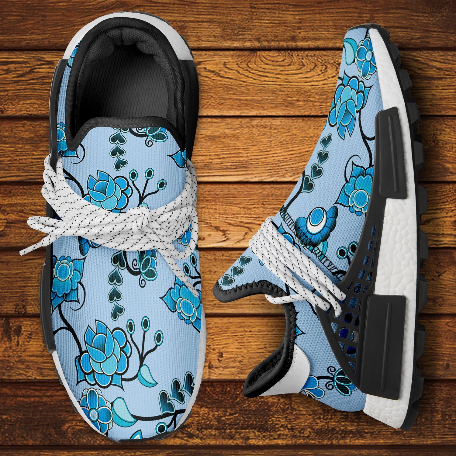 Blue Floral Amour Okaki Sneakers Shoes Herman