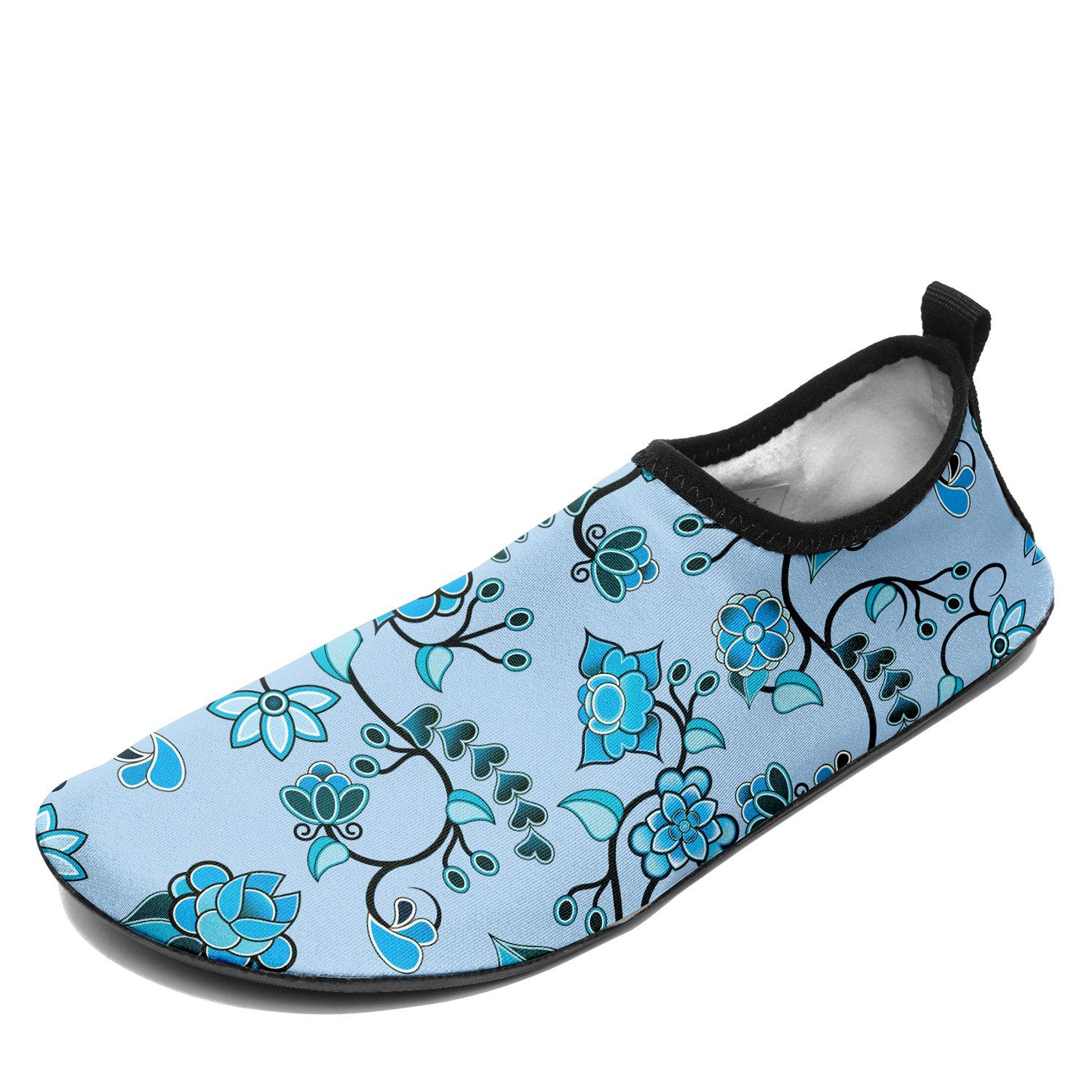 Blue Floral Amour Sockamoccs Kid's Slip On Shoes Herman