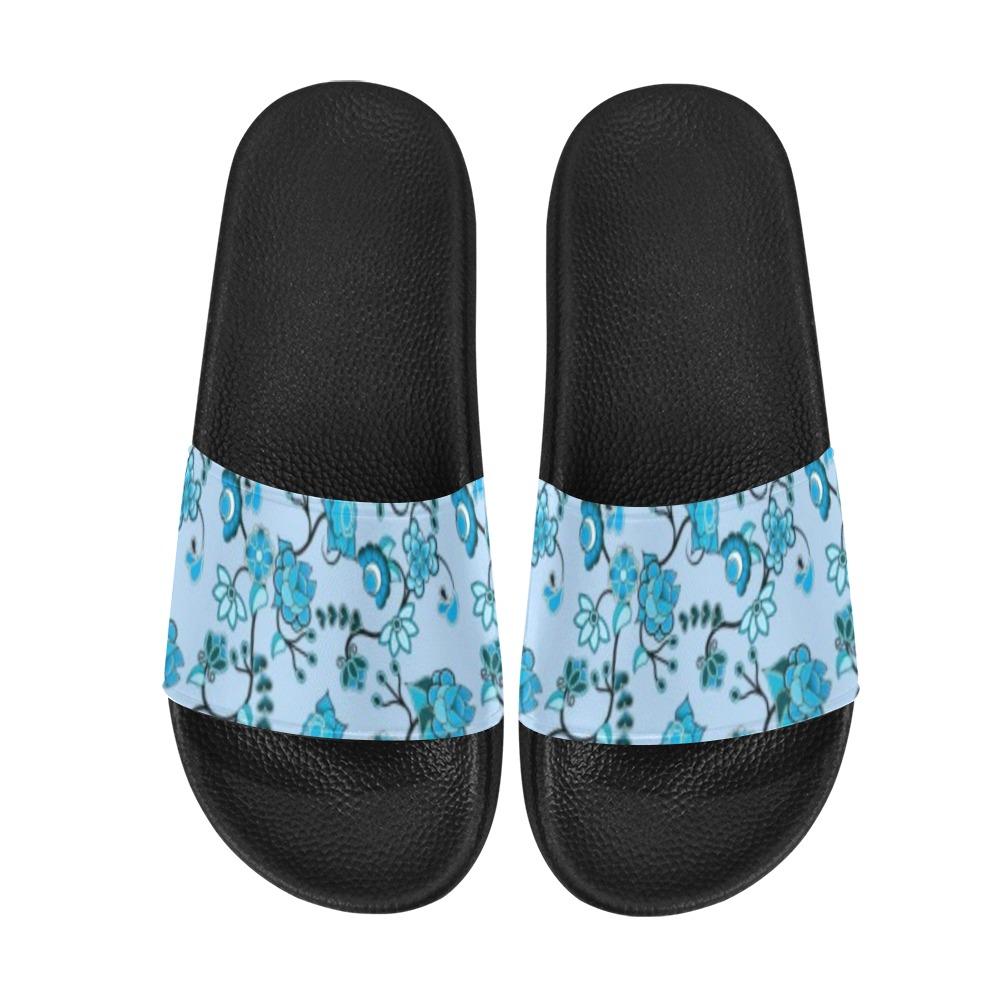 Blue Floral Amour Women's Slide Sandals (Model 057) Women's Slide Sandals (057) e-joyer