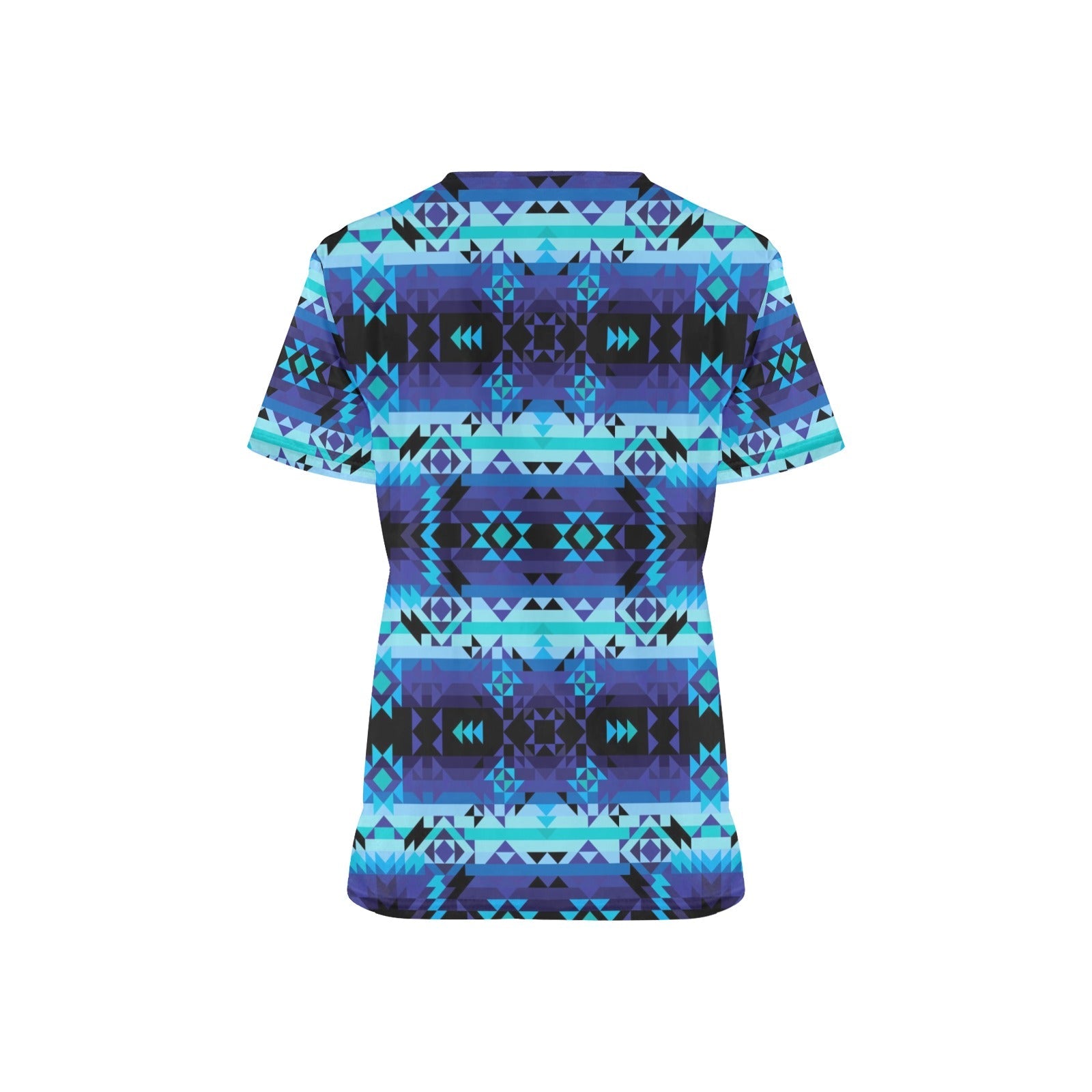 Blue Star All Over Print Scrub Top Scrub Top e-joyer