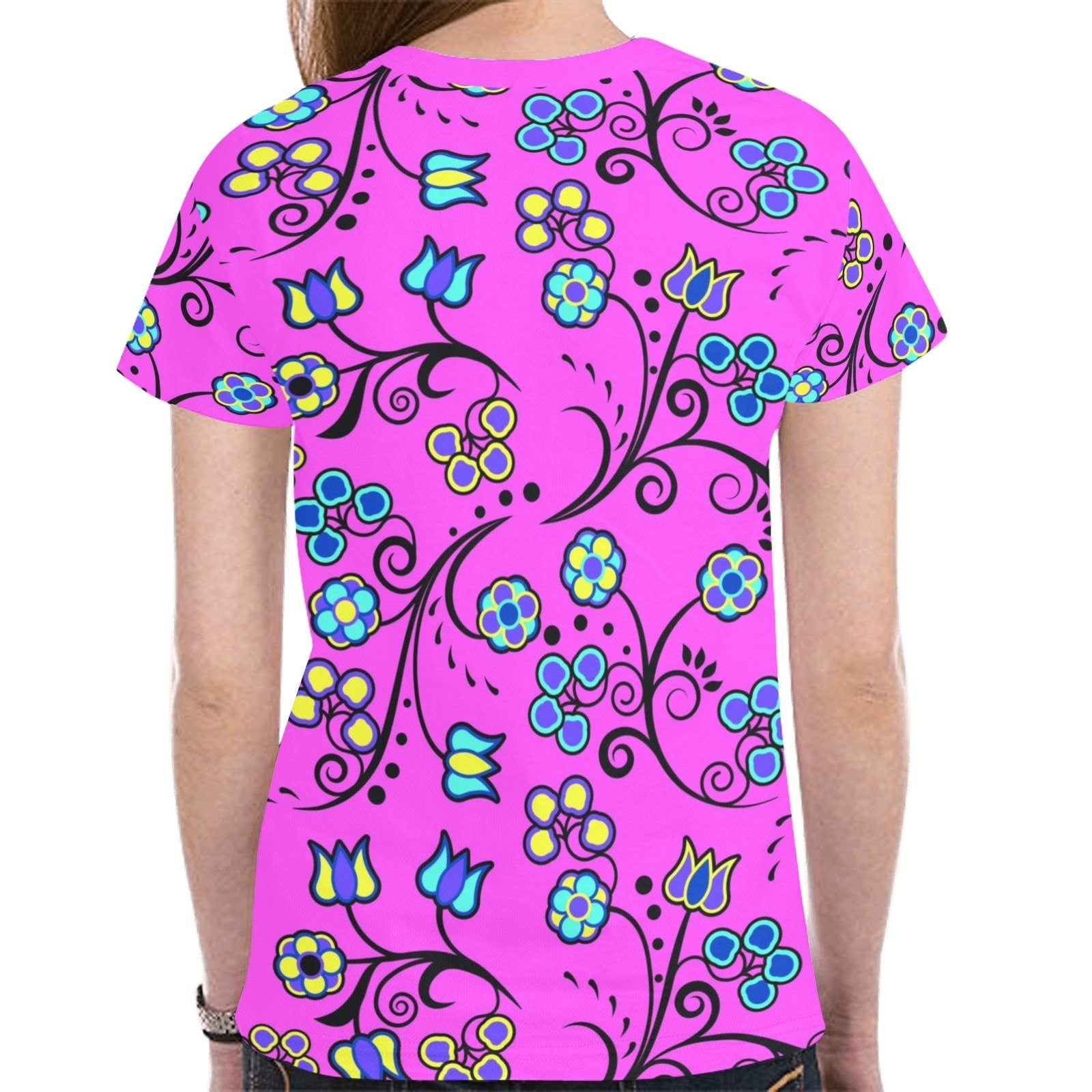 Blue Trio Bubblegum New All Over Print T-shirt for Women (Model T45) tshirt e-joyer