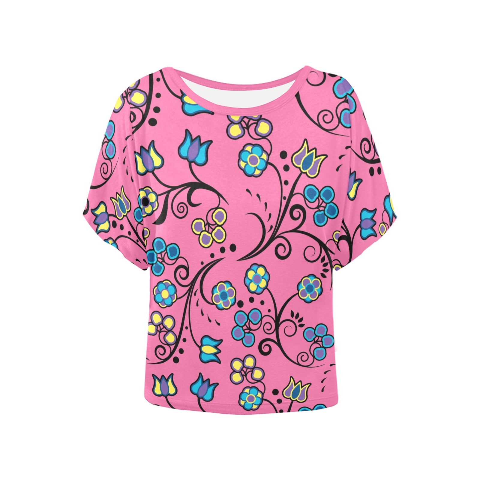 Blue Trio Bubblegum Women's Batwing-Sleeved Blouse T shirt (Model T44) Women's Batwing-Sleeved Blouse T shirt (T44) e-joyer