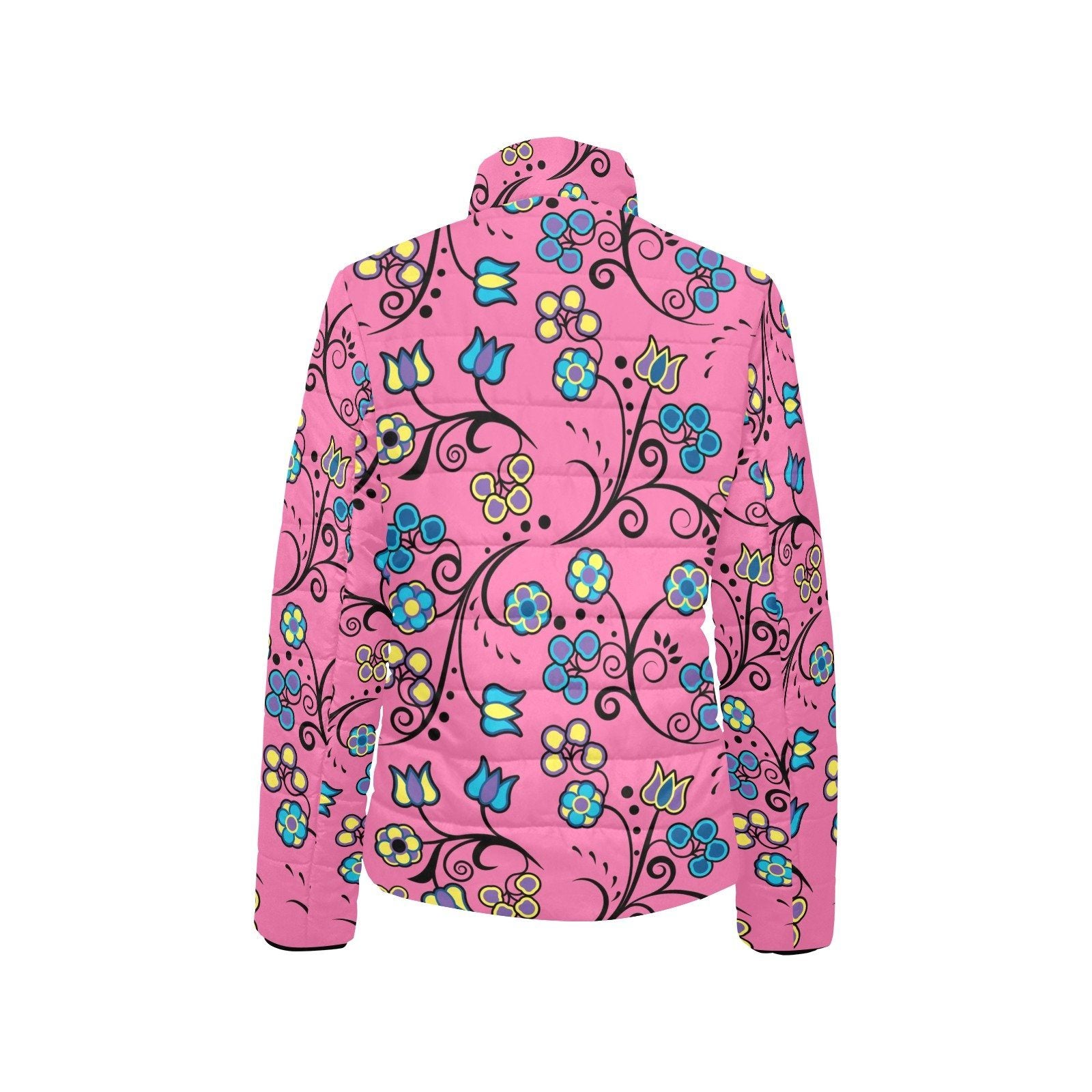 Blue Trio Bubblegum Women's Stand Collar Padded Jacket (Model H41) jacket e-joyer