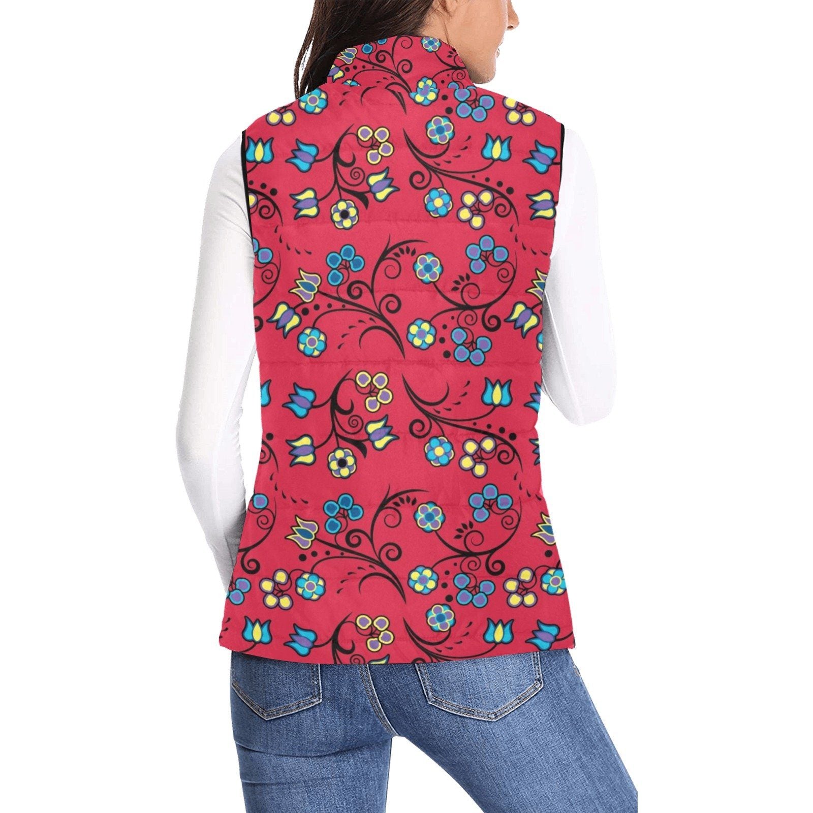Blue Trio Cardinal Women's Padded Vest Jacket (Model H44) Women's Padded Vest Jacket (H44) e-joyer