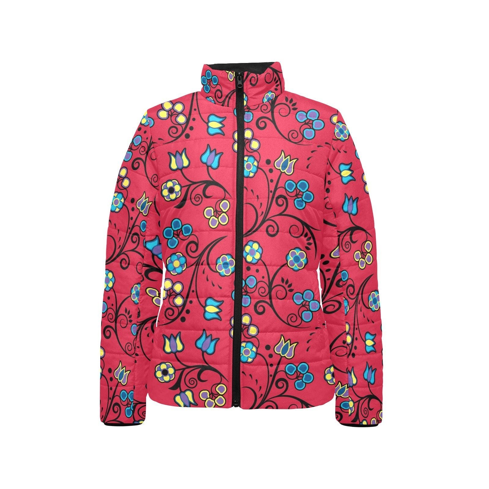 Blue Trio Cardinal Women's Stand Collar Padded Jacket (Model H41) jacket e-joyer