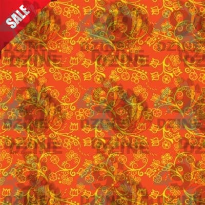 Blue Trio Orange Cotton Poplin Fabric By the Yard Fabric NBprintex