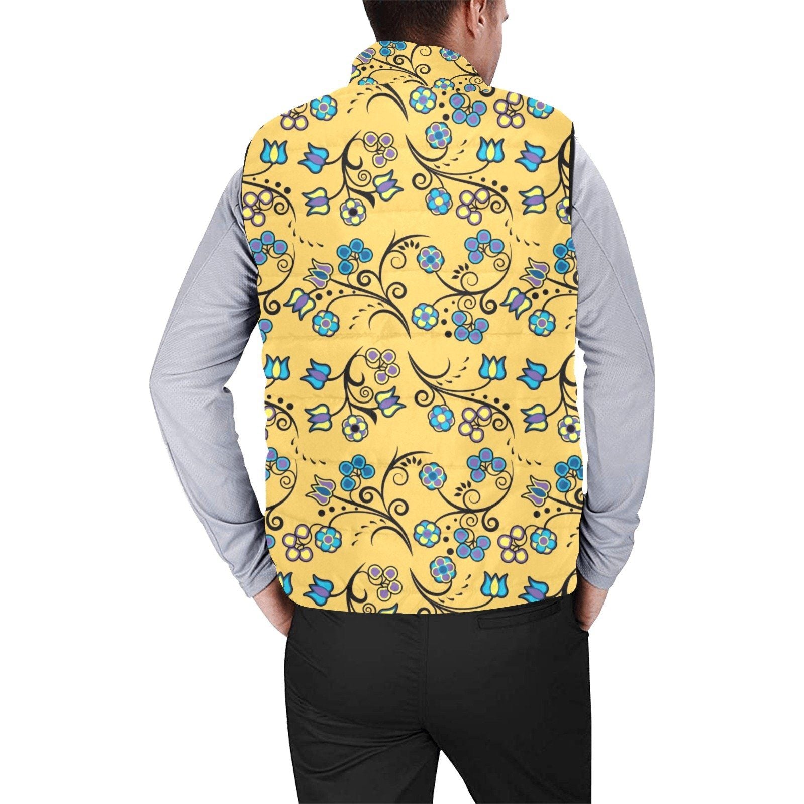 Blue Trio Tuscan Men's Padded Vest Jacket (Model H44) Men's Padded Vest Jacket (H44) e-joyer