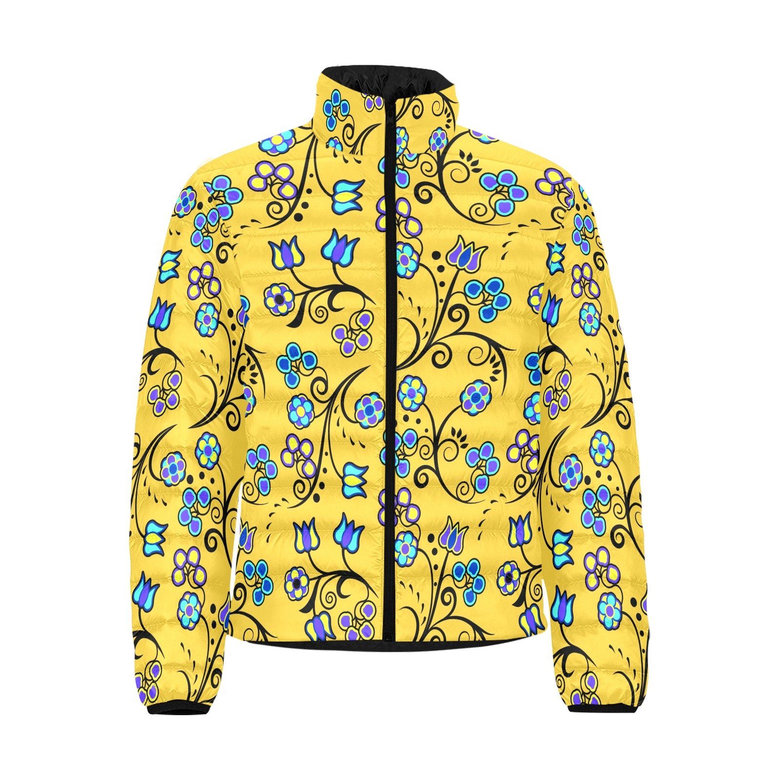 Blue Trio Tuscan Men's Stand Collar Padded Jacket (Model H41) Men's Stand Collar Padded Jacket (H41) e-joyer
