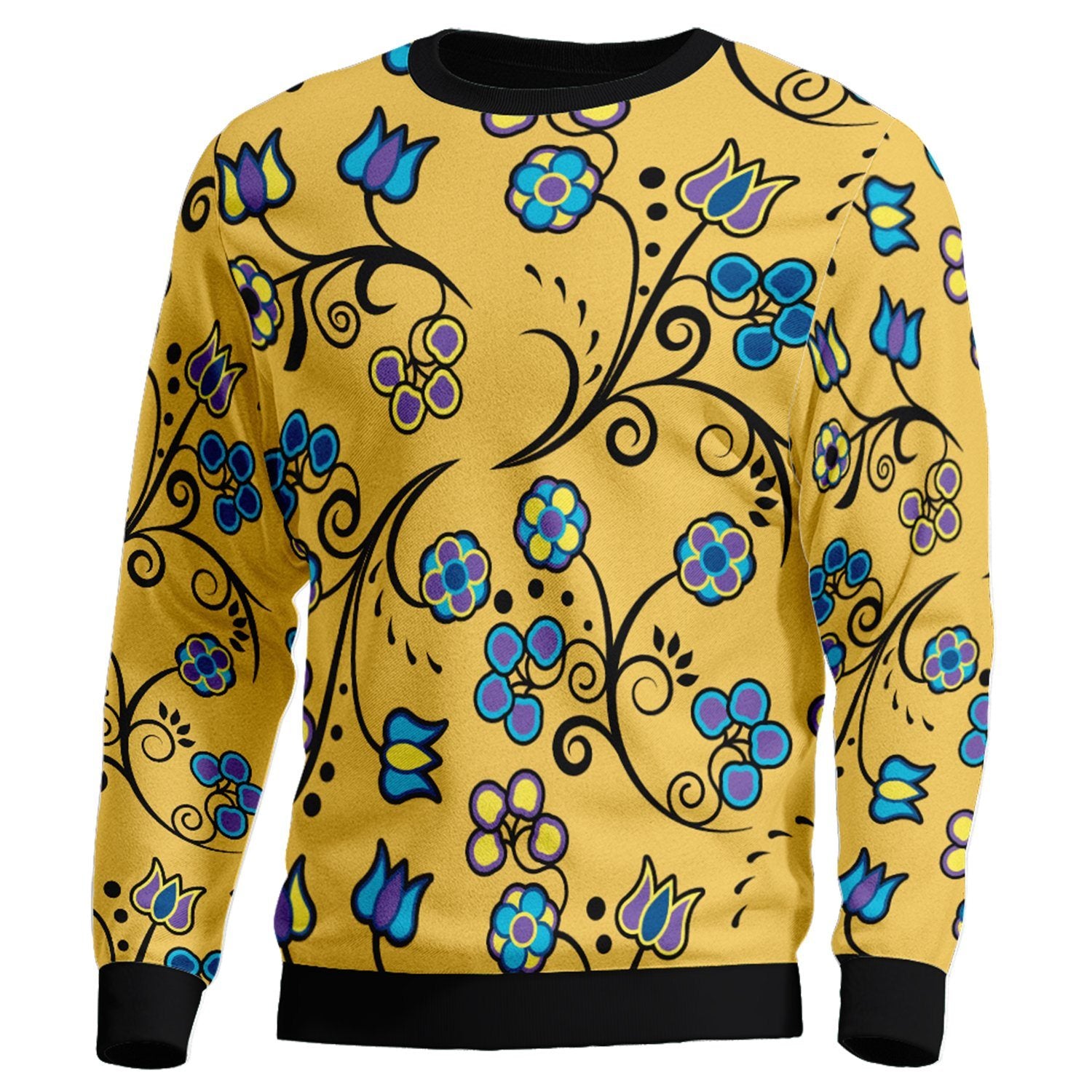 Blue Trio Tuscan Unisex Crewneck Long Sleeve Top 49 Dzine
