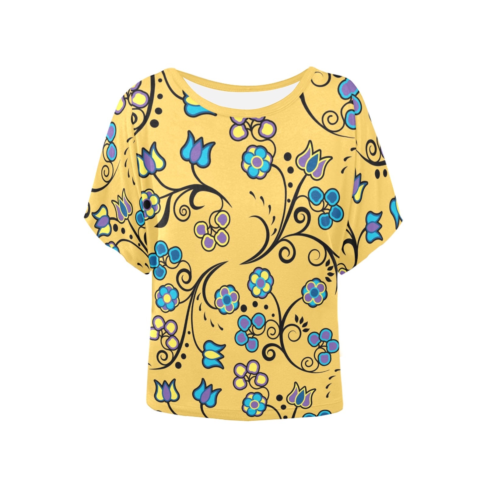 Blue Trio Tuscan Women's Batwing-Sleeved Blouse T shirt (Model T44) Women's Batwing-Sleeved Blouse T shirt (T44) e-joyer