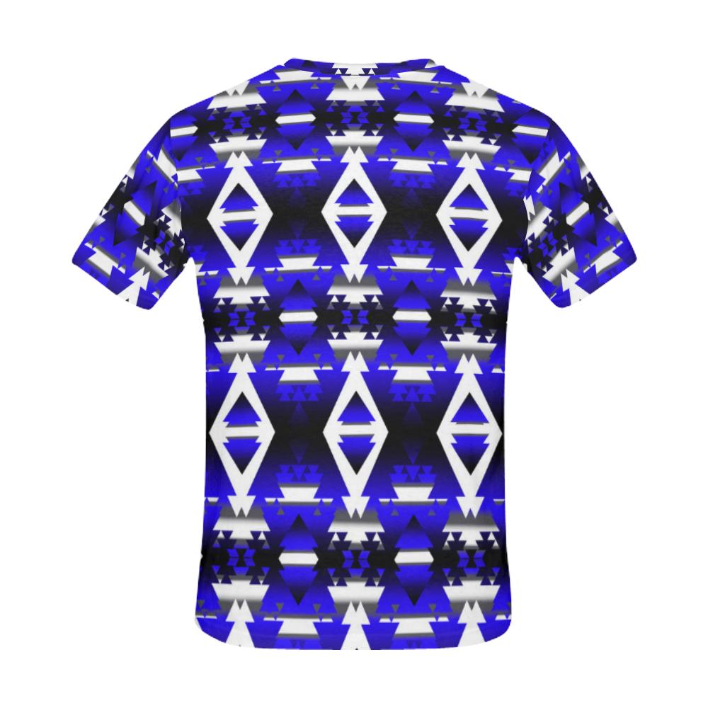 Blue Winter Camp All Over Print T-Shirt for Men (USA Size) (Model T40) All Over Print T-Shirt for Men (T40) e-joyer